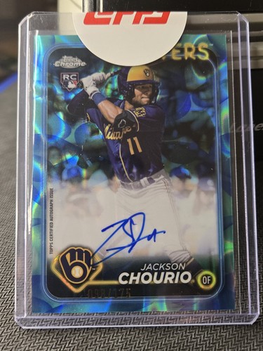 2024 Topps Chrome Update JACKSON CHOURIO RC Rookie AUTO Aqua Lava Lamp 098/175 - 第 5/5 張圖片