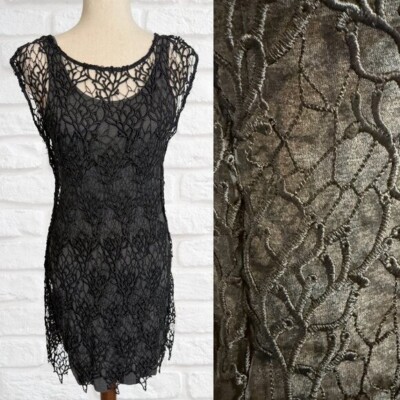 Anthropologie HD in Paris Size 0 Black Lace Overlay Dress Cocktail | eBay