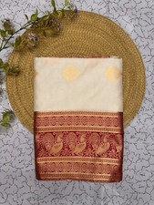 Women's Banarasi Silk Kanjivaram Jacquard Saree With Unstitched Blouse Piece