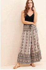 MAEVE ANTHROPOLOGIE Striped Zamirah Smocked Waist Wide Leg Pants Sz S
