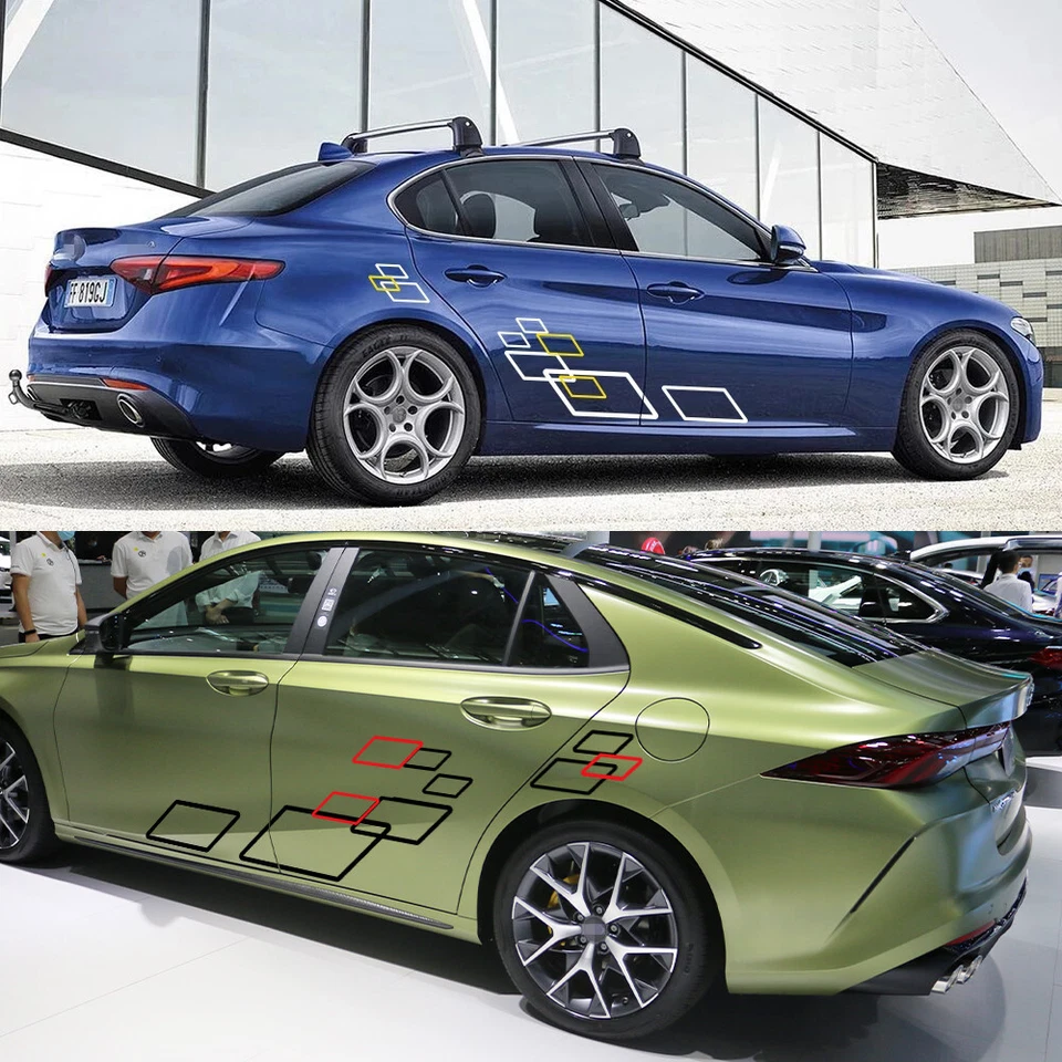 Calcomanía de carrocería lateral vinilo decoración carreras estilo deportivo para accesorios de coche pegatinas Foto 4 de 4