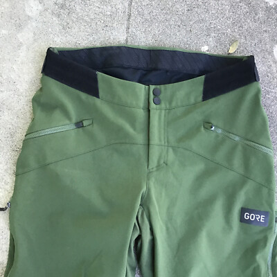 Gore Wear Men Medium Fernflow Pants Green Adjustable Tex Side Zip