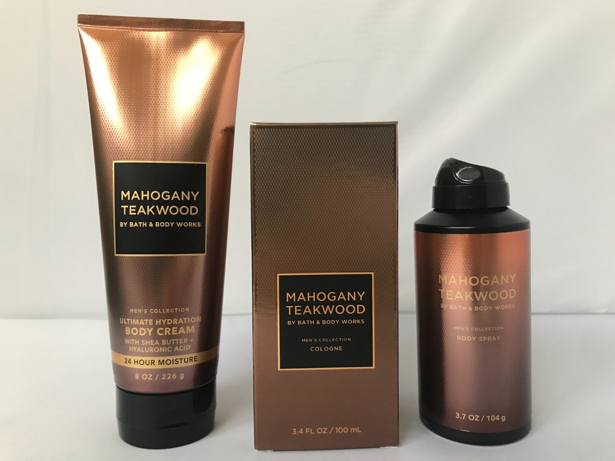 Bath & Body Work３点セットMahogany Teakwood香水 Mahogany Teakwood Bath & Body Works 3 Piece Set Cologne
