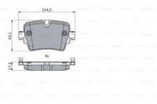 Bosch 0 986 494 874 Brake Pad Set, Disc Brake for JAGUAR