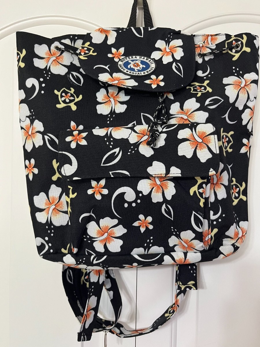 MOVERA HAWAII Hibiscus Pattern Travel BACKPACK Side Zipper Split