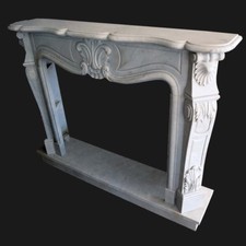 Camino Marmo Carrara Cornice Stile Classico White Marble Classic Fireplace Frame