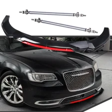 For 2015-2021 Chrysler 300 Front Bumper Lip Spoiler+Splitter Body Kit Black Red