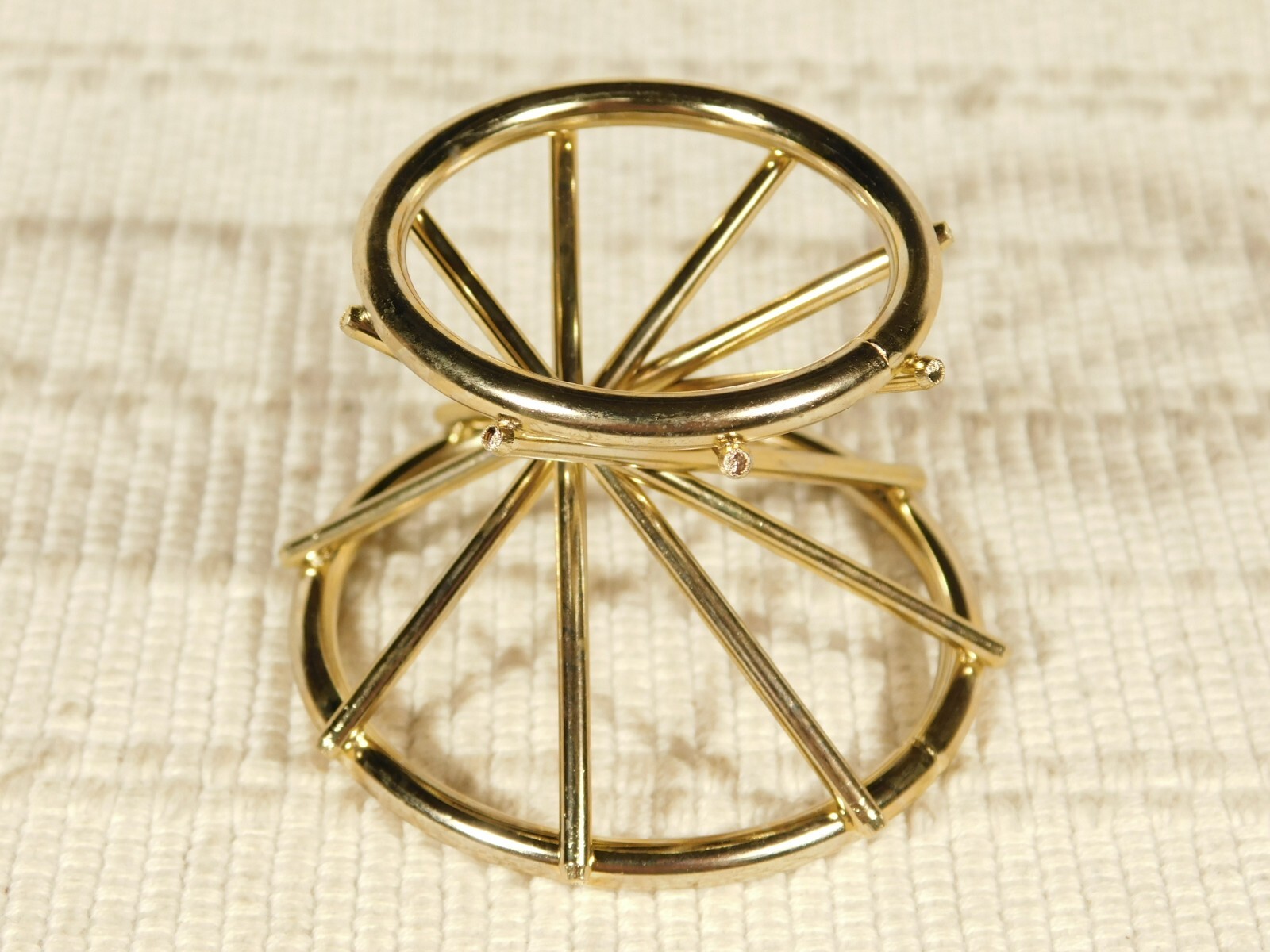 Sphere Display Stand Gold Color with Swirl Design