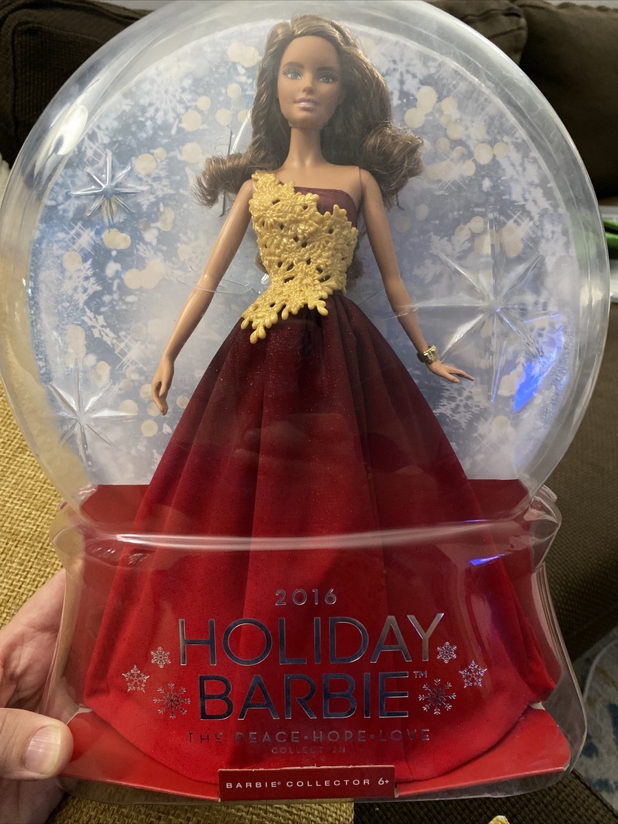 2016 holiday barbie red dress 2016 HOLIDAY BARBIE DOLL PEACE HOPE LOVE COLLECTION DRD25