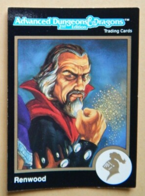 RENWOOD 9th LEVEL DRUID RARE 1ST SERIES GOLD BORDER AD&D TSR CARD no27,1991