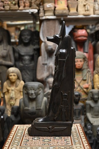Unique Authentic Vintage Statue Of God Anubis Of Egyptian Pharaohs Artifacts Bc - Imagen 2 de 6