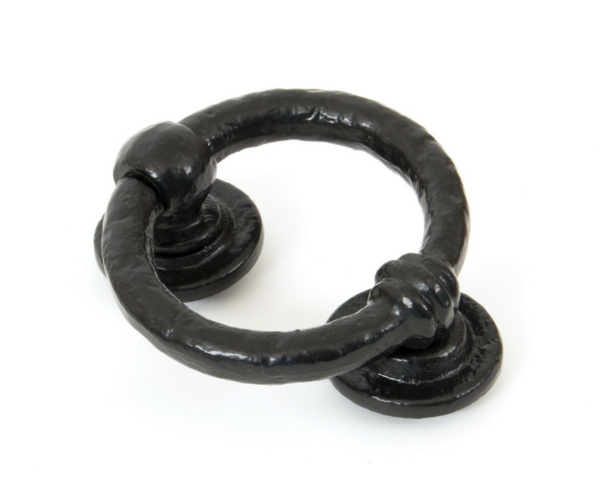 From The Anvil 33869 Black 4"" Ring Door Knocker