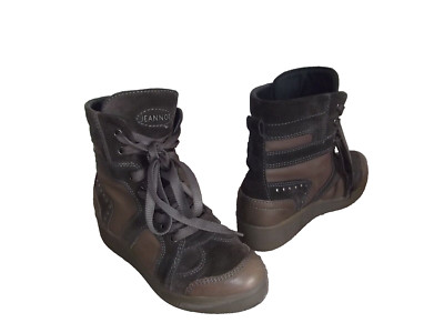 JEANNOT Sneaker Stiefeletten Amphibien 37 BEQUEM Keilabsatz H3cm List.175  ho Moma Frau