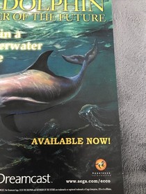 Ecco The dolphin Standee Store Display Promo Sega Dreamcast Genesis Cutout 2000