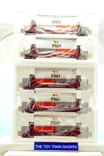 MTH PREMIER 90835 A & B BNSF 5-CAR TWIN STACK CONTAINER SET. NEW IN BOX.