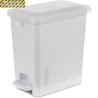 2.7gal Step Trash Can Clear:Small Pedal-Operated Lid, Bathroom Garbage