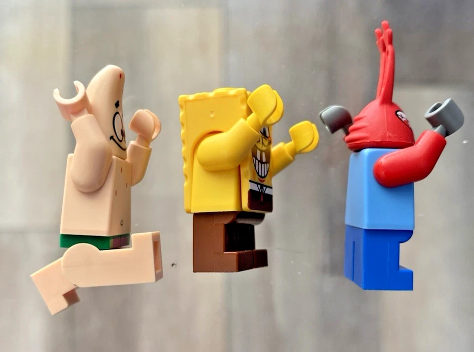 Lego SpongeBob Minifigure Grin with Bottom Teeth Patrick Star Mr. Krabs Lot of 3 - Image 4 of 4