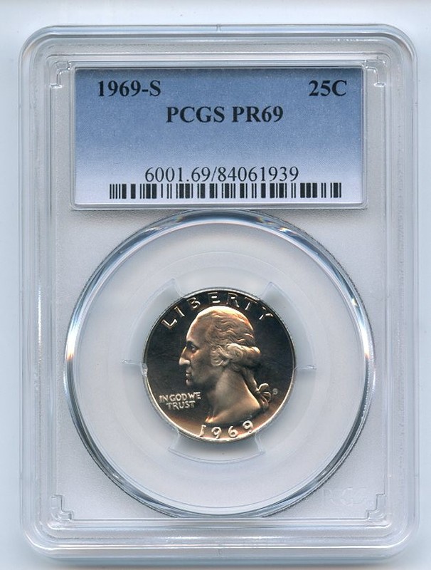 1969 S 25C Washington Quarter PCGS PR69