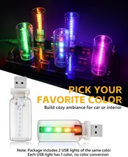 2PCS USB LED Lights, Touch Control 7 Color Plug-in Retro Ambient Dynamic Night