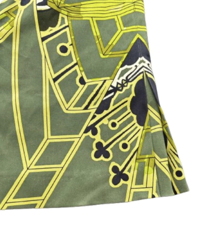 Per Se Art Deco Prnt Подкладка Skrt W Vents & Bk Zp WMN4 Зеленые Роскошные Старые Деньги - Изображение 3 из 4