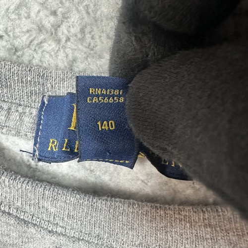 Polo Ralph Lauren Sweatshirt Youth Small 8 Gray Polo Bear Crewneck - Picture 4 of 10