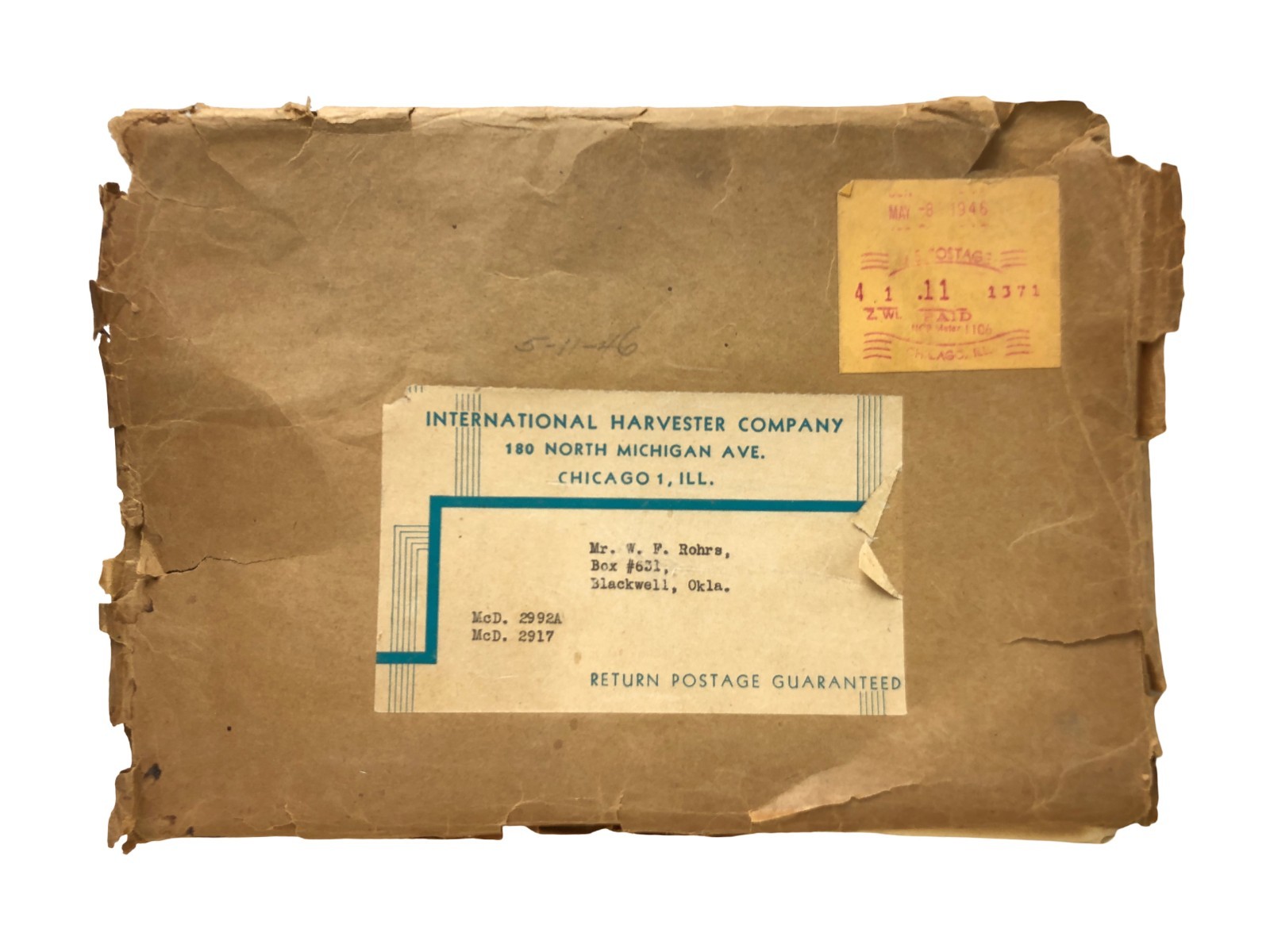 1946 Instruction Book McCormick-Deering Farmall Tractor International Harvester