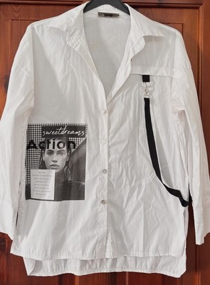 Prodotto in Italia Langarm Bluse weiß, One Size