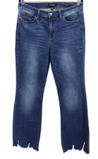 Judy Blue Boot Cut Jeans Womens 13/31 High Rise Blue Cowgirl Western Raw Hem 30L
