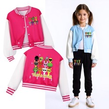 Pop Kids Girls Sprunki  Jacket Baseball Coat Casual Top Pants Outfits Xmas Gift