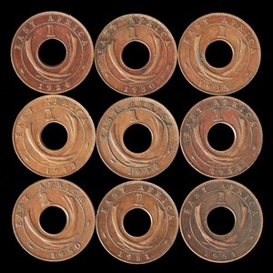 EAST AFRICA CENTS 1924-1962 ALL 4 MINTS, 3 MONARCHS, 18 DIFFERENT, BETTER GRADE