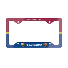 FC Barcelona License Plate Frame - Aluminum Metal, Fits Cars, SUVs & Trucks