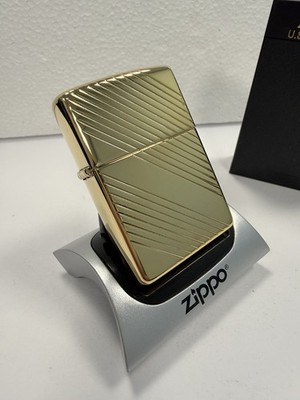 ATEMBERAUBENDES ORIGINAL Zippo Feuerzeug GOLD PLATE CLASSIC 2 Style Finish 1998 NEU IN BOX