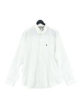 Next Men's Shirt XXXL White Polyester with Cotton Basic