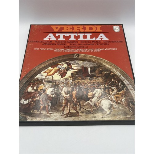 LP RECORD ALBUM VERDI ATTILA 2 RECORD BOX SET AND BOOKLET