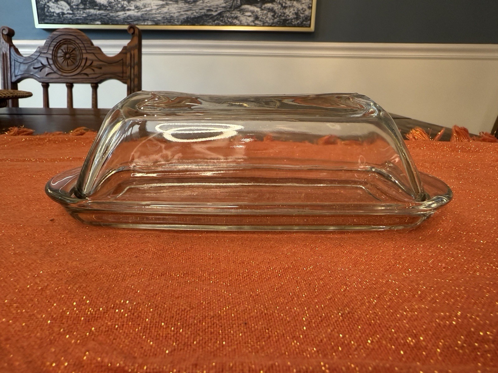 Clear Glass Butter Dish with Lid Rectangular Covered Butter Keeper for Kitchen