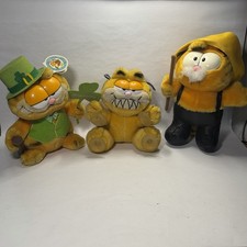 Vintage 1981 Dakin Garfield Plush Lot of 3 - Blarney, Stuck On, Fishing Preowned