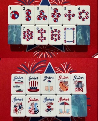 American Mahjong Tiles set ,160 tiles,  Blue American  Style+Free storage box