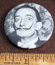 SALVADOR DALI, Personality Pinback Button , 1 3/4 in Great Moustache
