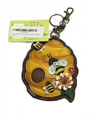 NWT CHALA Garden Critter Bee Hive Purse Accessory Keychain Charm Yellow Brown