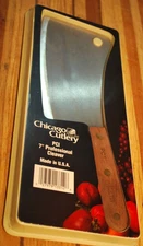 NEW OLD STOCK CHICAGO CUTLERY 7" PC1 CLEAVER KNIFE CARBON STEEL WOOD HANDLE