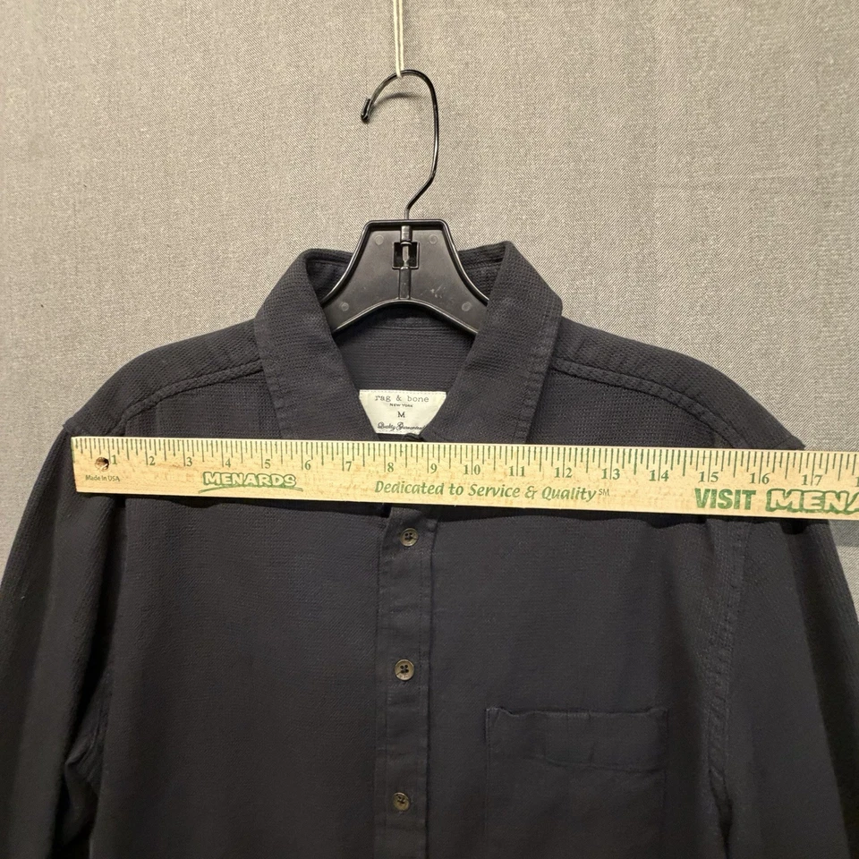 RAG & BONE Vintage Men’s Dark Gray Dress Shirt Long Sleeve Size Medium - Image 2 of 4