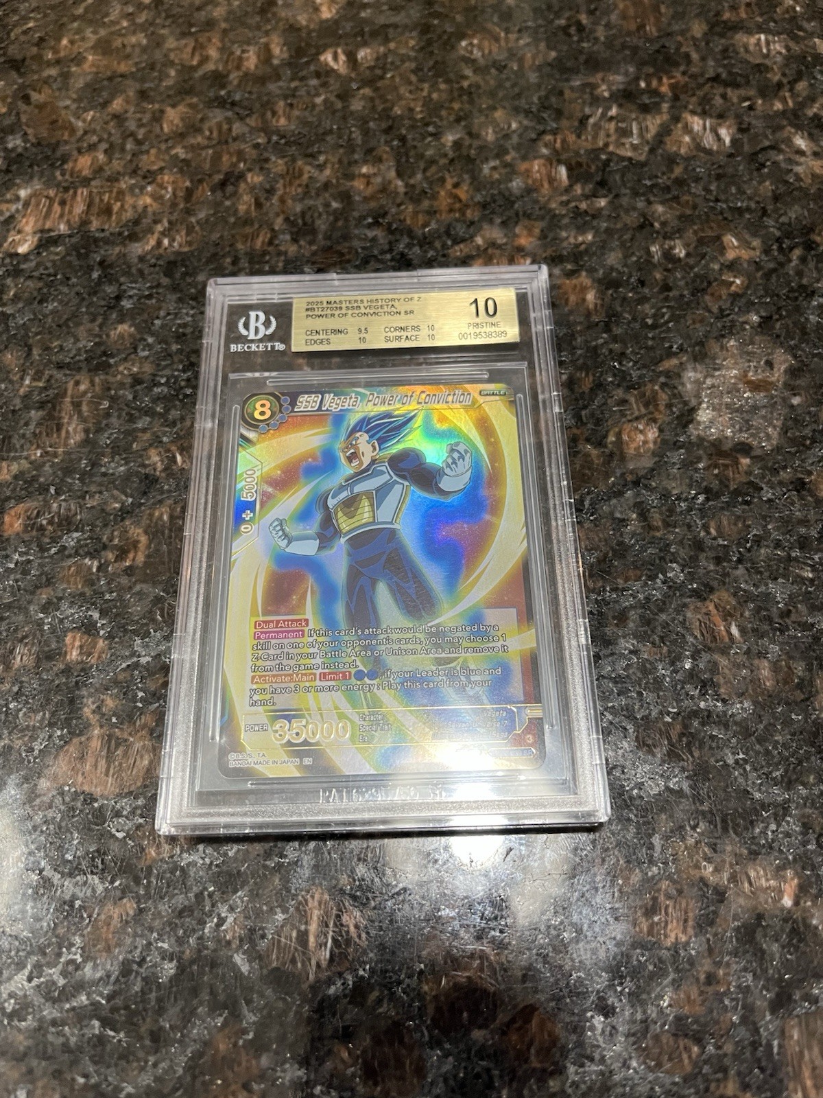 SSB Vegeta Power of Conviction BT27-039 SR Foil Dragon Ball Super Card | BGS 10 view 6