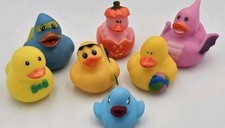 Lot of 7 Rubber Ducks Mixed Sizes  Colors Jeep Duckies Dashboard Decor or Bath
