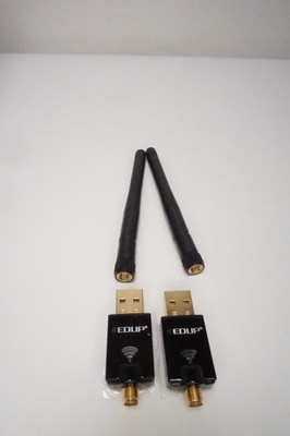 2x EDUP 600Mbps Wireless Dual Band USB Adapter With Antenna Black