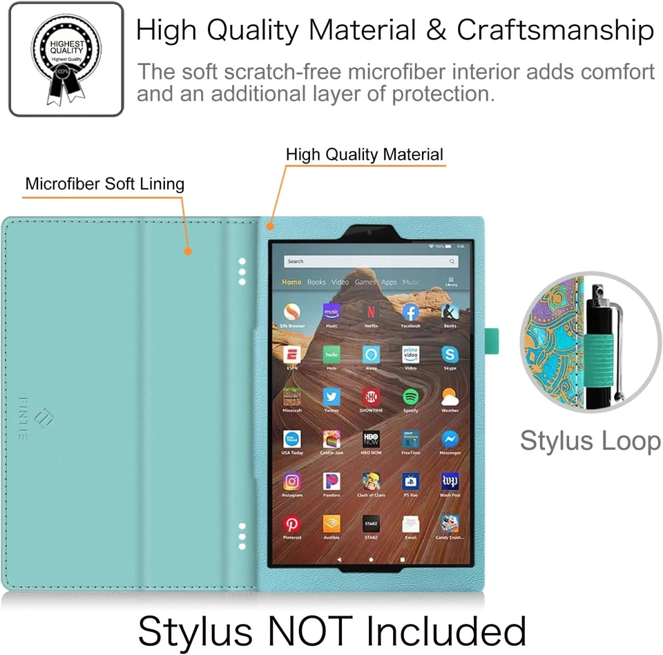 Funda tipo folio con soporte para Amazon Fire HD 10 10,1"" 9º 2019/7º 2017/5º 2015 Foto 4 de 4