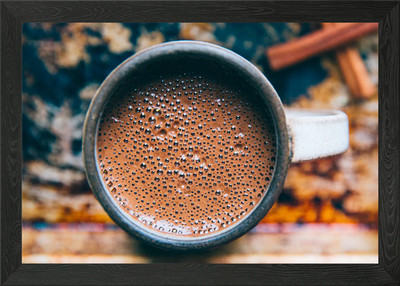 Espresso Extrem Nahaufnahme Gerahmtes Wandbild Poster Leinwanddruck Bild