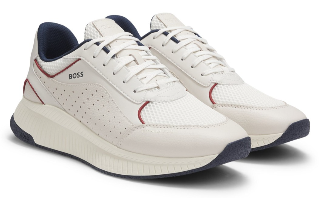 HUGO BOSS TTNM EVO Trainers with FAUX LEATHER & MESH Men's Shoes