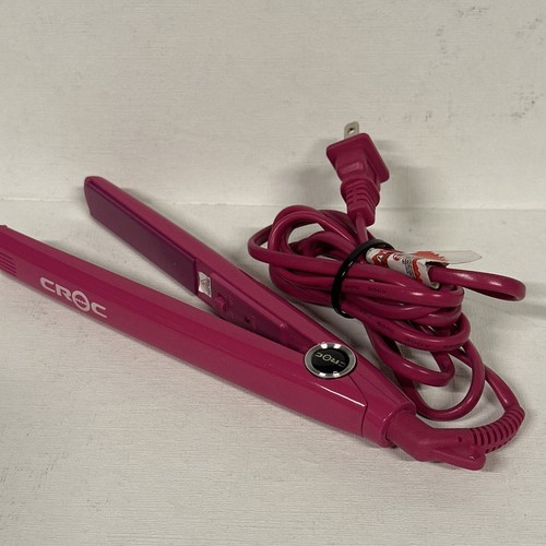 Mini plancha de pelo plancha Hot Pink Croc F601 tamaño de viaje - Imagen 2 de 6