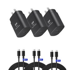 Type C Charger, 25W C Fast Charging Block, with USB C Charger Black 3