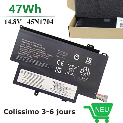 Batterie pour Lenovo Thinkpad 12.5 S1 Yoga 45N1706 45N1707 accumulateur interne PC portable